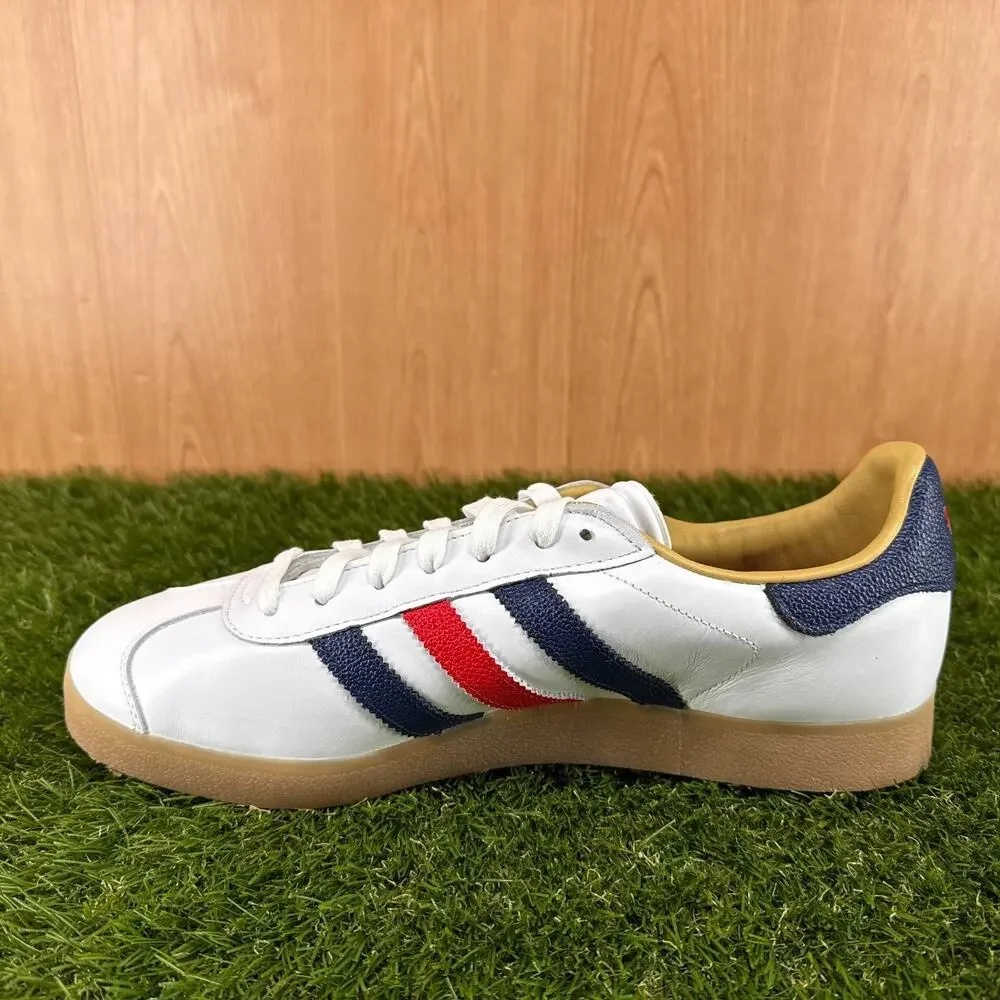 adidas Gazelle Leather Spikeless Golf White Dark Blue Red JP7705 Men's Size 11.5